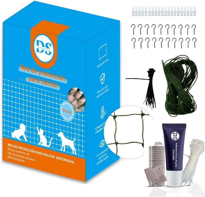 Kit Fijación de Red Reforzada para Gatos Sin Taladro