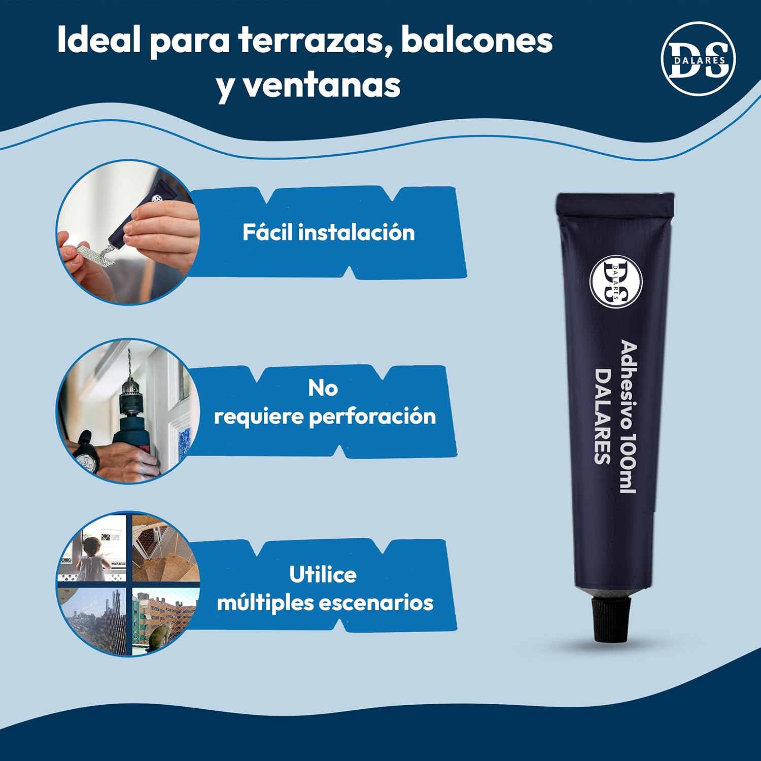 Kit Fijación de Red para Gatos Sin Taladro