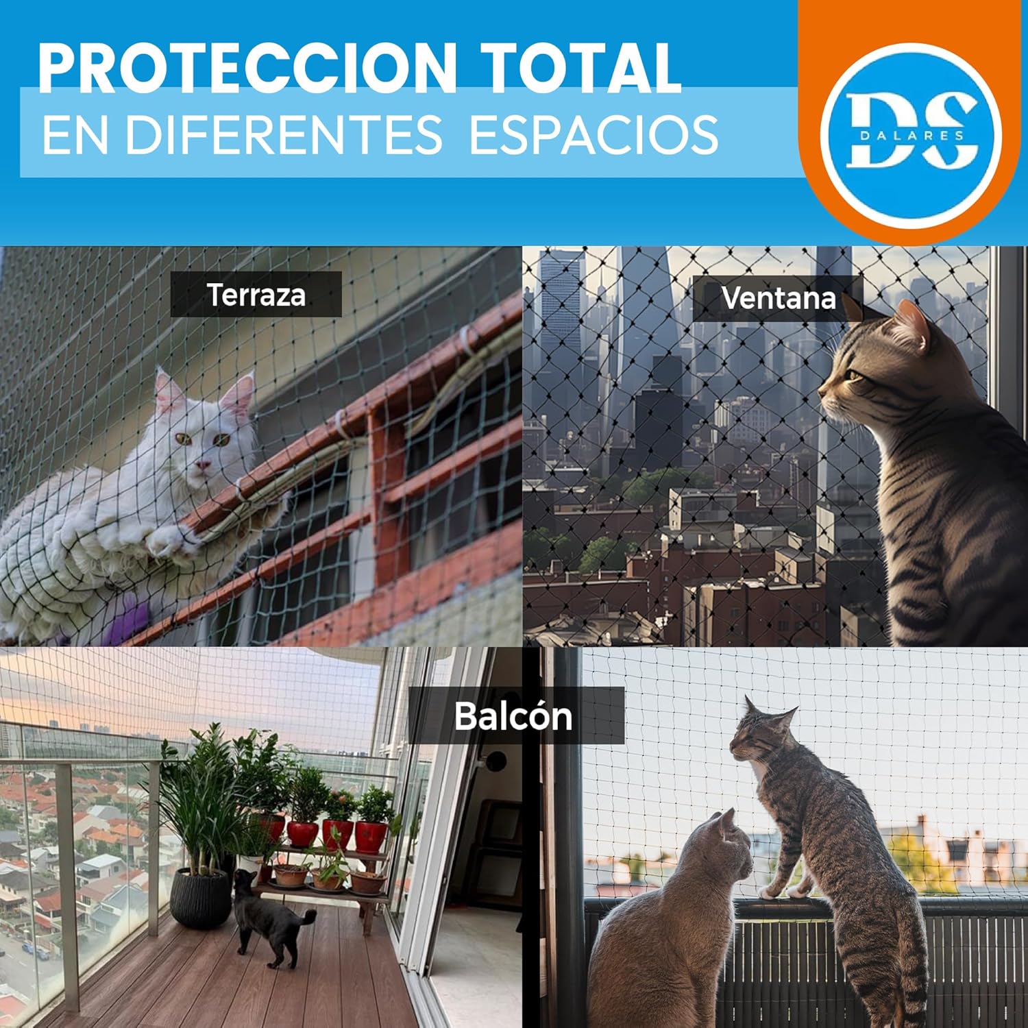Red para Gatos Reforzada con Alambre