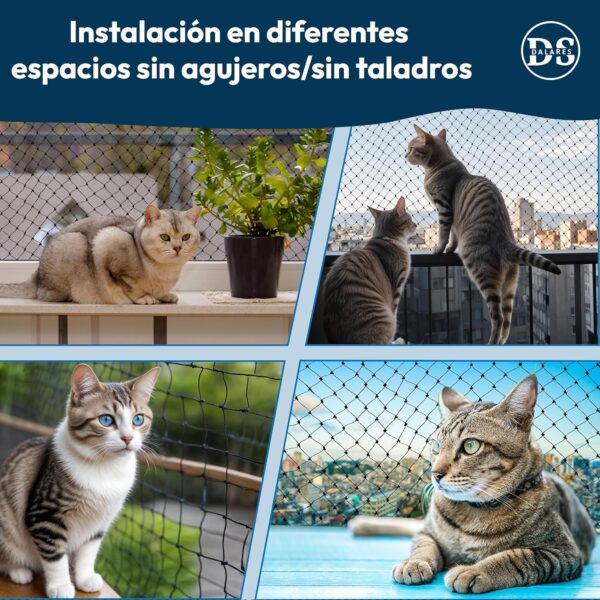 Kit Fijación de Red para Gatos Sin Taladro