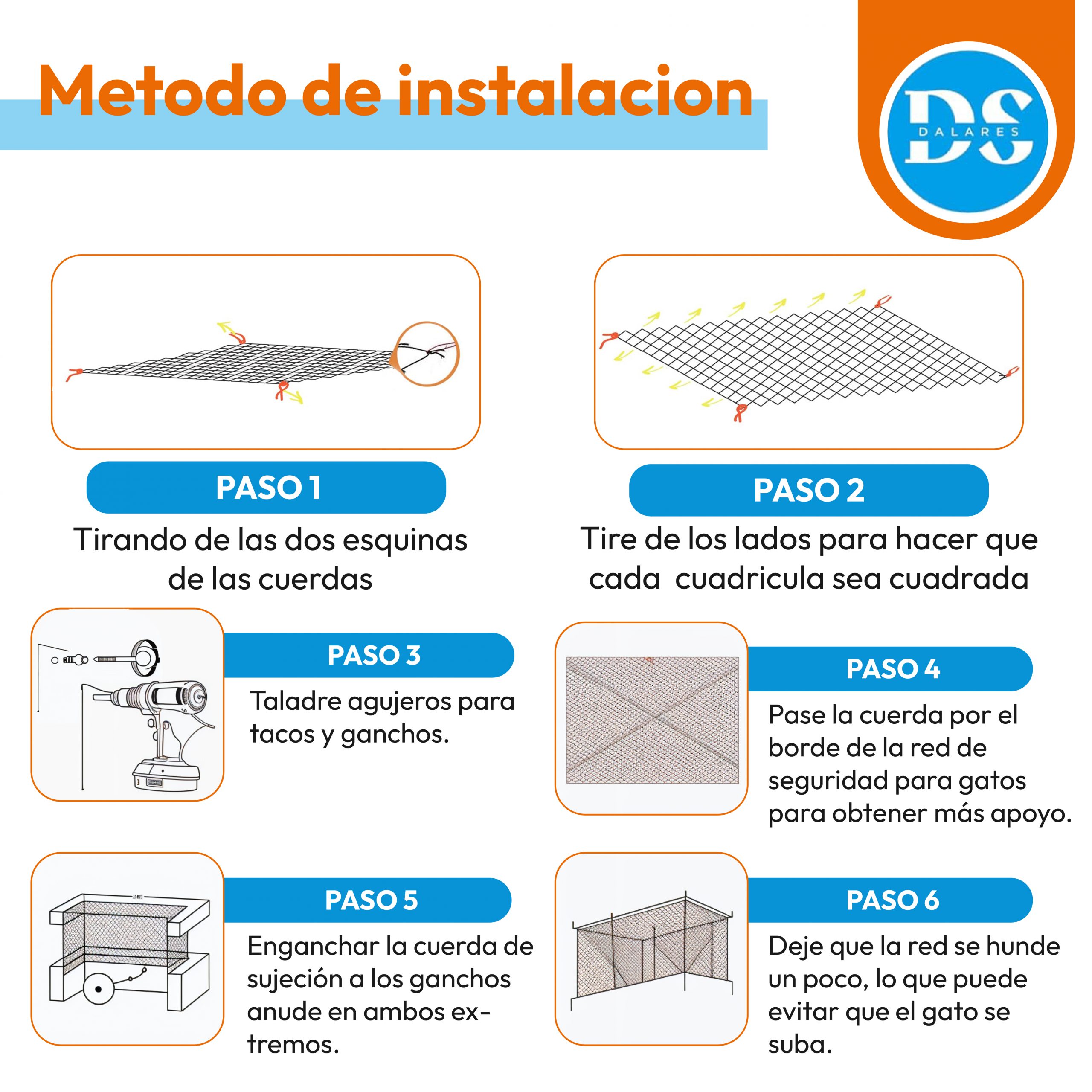 Red de Gatos Reforzada 4x3m Negro | Desenrollada y Revisada - Imagen 7