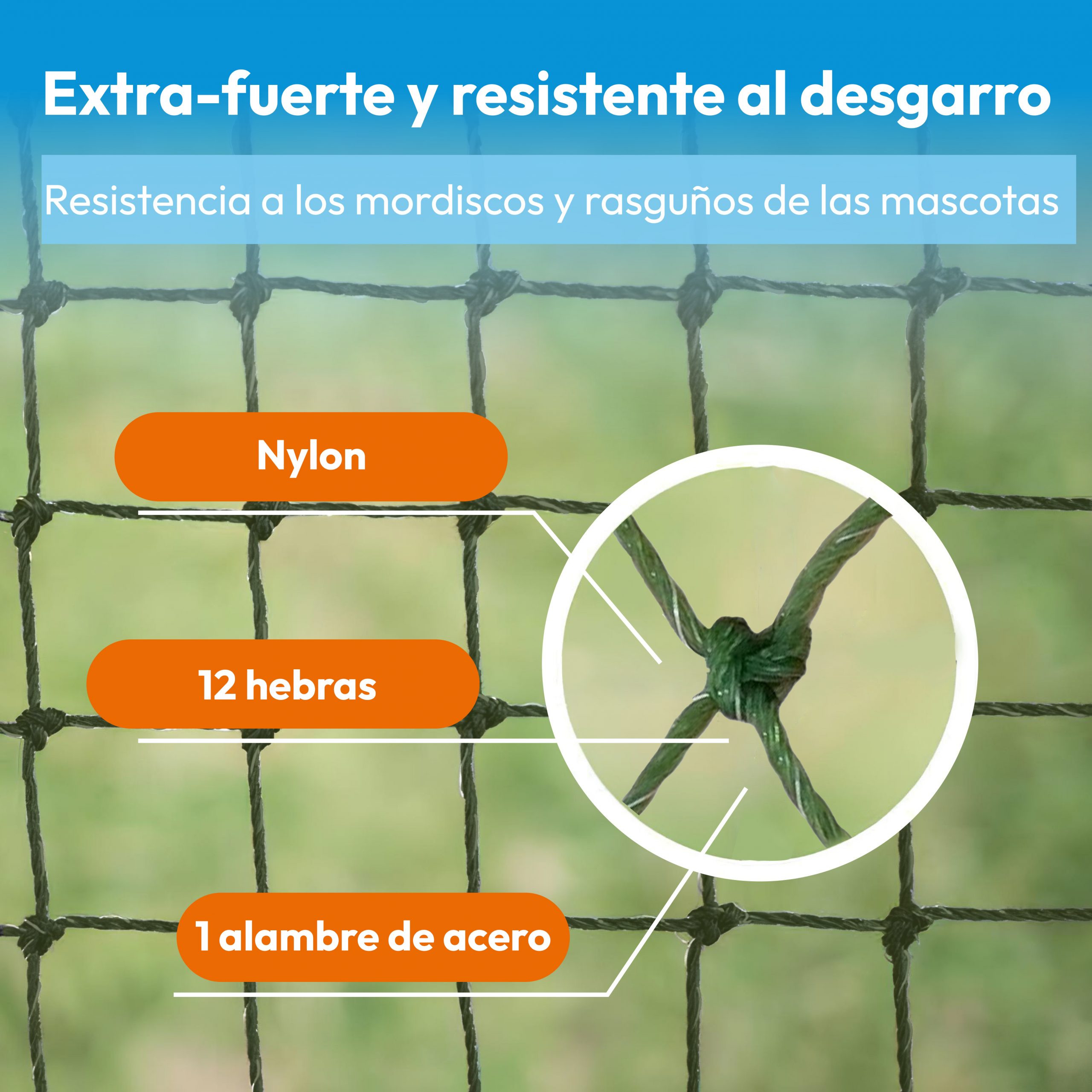 Red Reforzada Sin Taladro 4x3 Verde + Kit Fijación Sin Perforar - Imagen 6