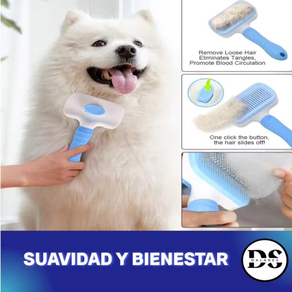 Cepillo para mascotas autolimpiable