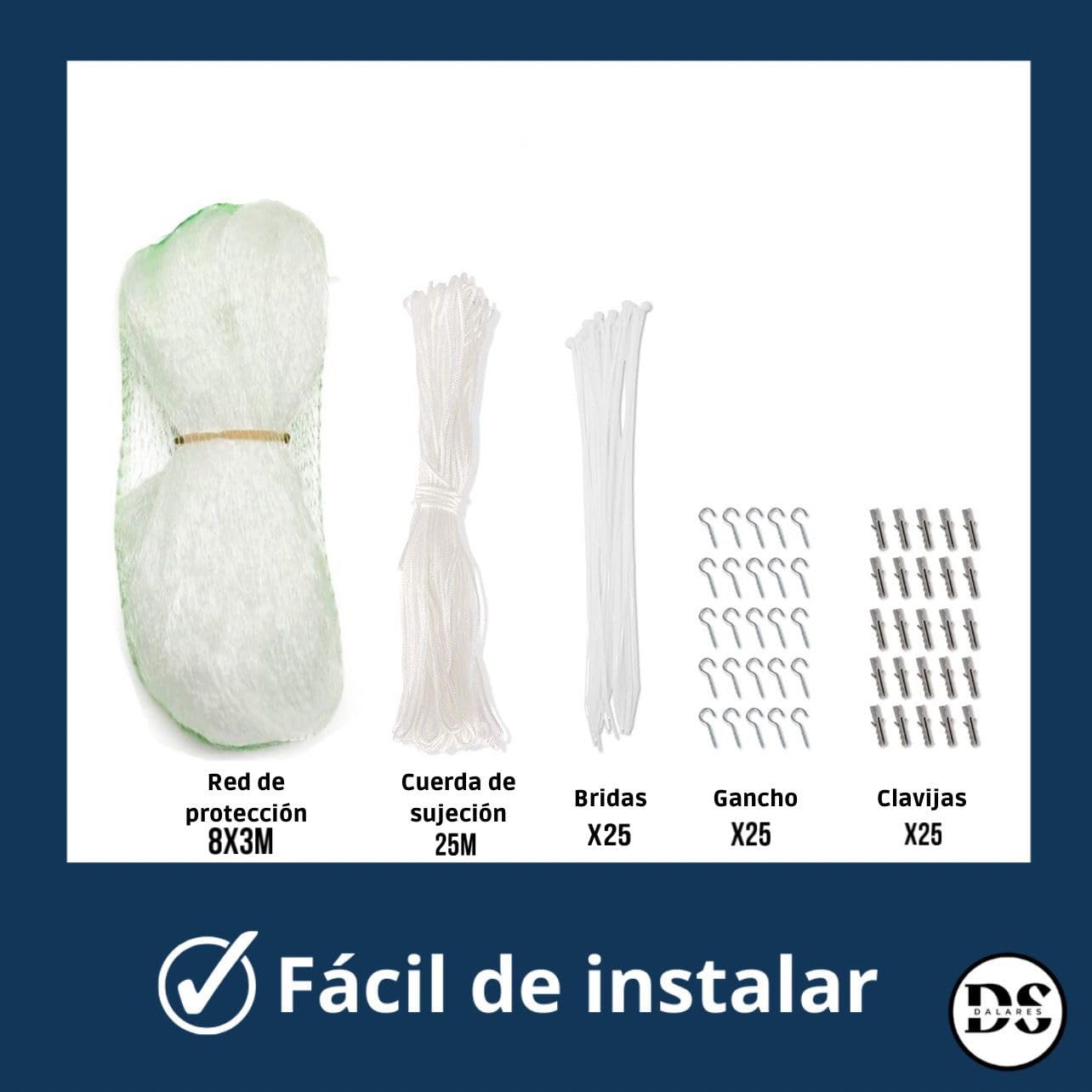 Pack Red para Gatos Sin Taladro 8x3m+Kit de Fijación sin Perforar - Imagen 4